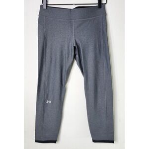 Under Armour Womens Size Large Gray HeatGear‎ Logo Compression Ankle Leggings